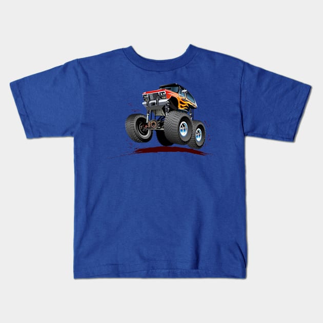 Cartoon monster truck Kids T-Shirt by Mechanik